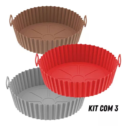 KIT AIR FRYER - Dispensador de Óleo/Azeite + Kit 3 Formas Silicone